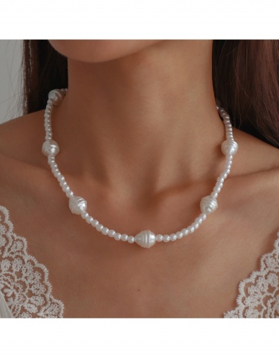 Replica Elegant Full Faux Pearl White Necklace For Ladies #799109 $7.53 USD for Wholesale