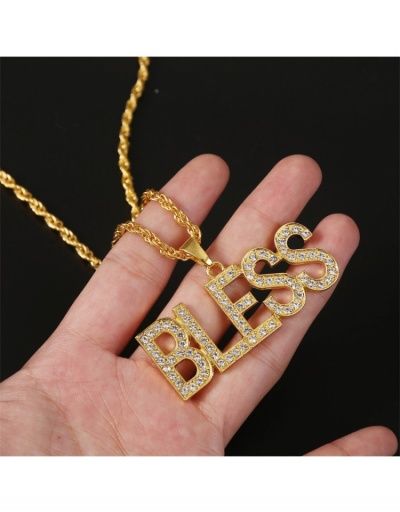 Hip Hop Letter Rhinestone  Pendant Necklaces #799114 $6.85 USD, Wholesale Fashion Necklaces