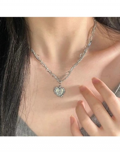 Trendy Sweetie Ladies Heart Rhinestone  Pendant Necklace #799116 $8.35 USD, Wholesale Fashion Necklaces