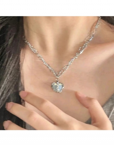 Replica Trendy Sweetie Ladies Heart Rhinestone  Pendant Necklace #799116 $8.35 USD for Wholesale