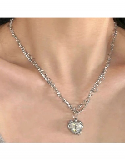 Replica Trendy Sweetie Ladies Heart Rhinestone  Pendant Necklace #799116 $8.35 USD for Wholesale