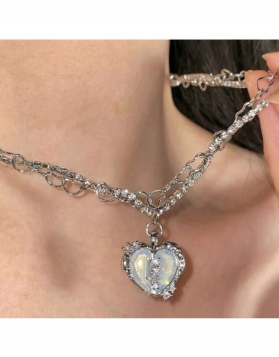 Replica Trendy Sweetie Ladies Heart Rhinestone  Pendant Necklace #799116 $8.35 USD for Wholesale