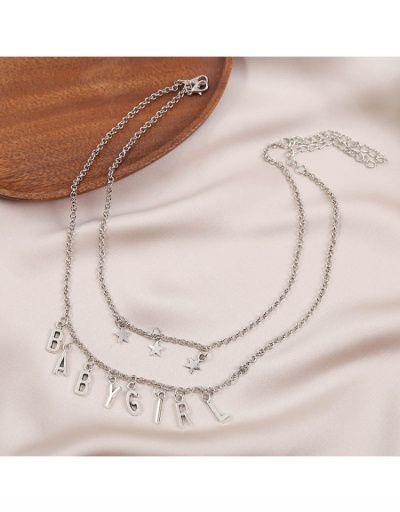 Replica  Fashion Personalized Star Letter Two Layer Necklace #799118 $6.45 USD for Wholesale