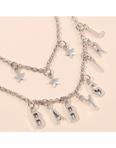 Replica  Fashion Personalized Star Letter Two Layer Necklace #799118 $6.45 USD for Wholesale