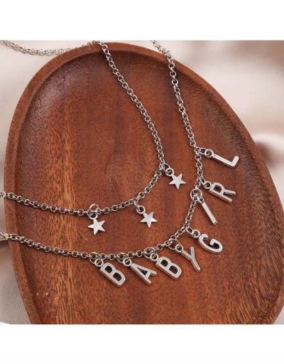 Replica  Fashion Personalized Star Letter Two Layer Necklace #799118 $6.45 USD for Wholesale