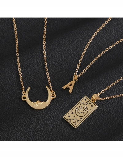 Replica  Fashion Letter Moon Pendant Necklace Sets For Ladies #799120 $7.08 USD for Wholesale