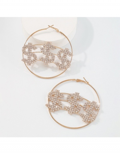 Creative Dollar Rhinestone Earrings For Ladies #799121 $11.28 USD, Wholesale Fashion Earrings