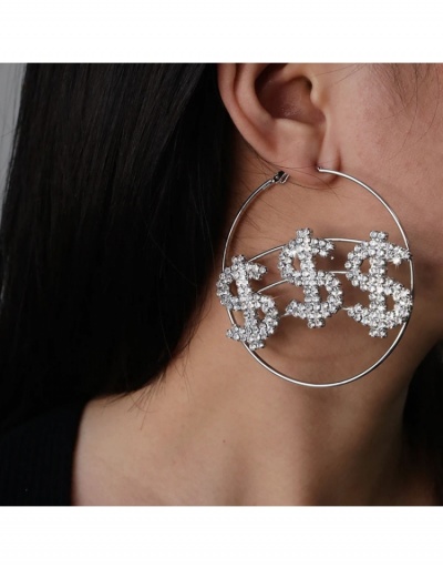 Replica Creative Dollar Rhinestone Earrings For Ladies #799121 $11.28 USD for Wholesale