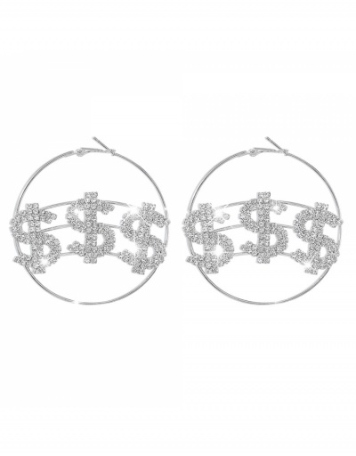 Replica Creative Dollar Rhinestone Earrings For Ladies #799121 $11.28 USD for Wholesale