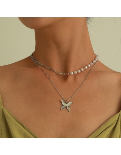  Fashion Heart Faux Pearl Butterfly Pendant Women's Necklace #799122 $4.35 USD, Wholesale Fashion Necklaces