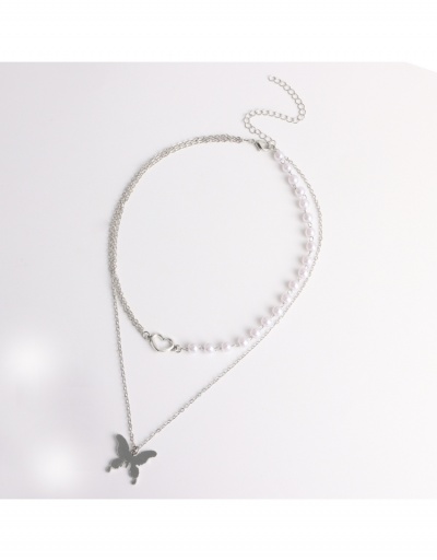 Replica  Fashion Heart Faux Pearl Butterfly Pendant Women's Necklace #799122 $4.35 USD for Wholesale