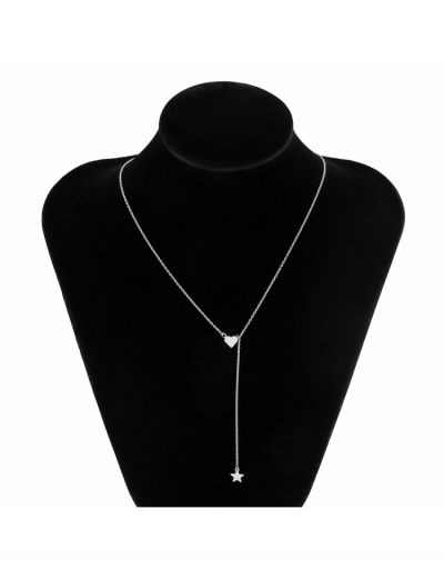 Replica  Versatile Simple Design Star Heart Pendant Necklace #799124 $5.59 USD for Wholesale