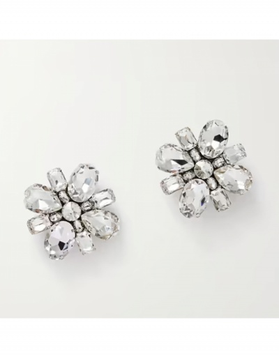 Replica Unique Stylish Party  Rhinestone  Flower Ladies Earrings #799125 $12.15 USD for Wholesale