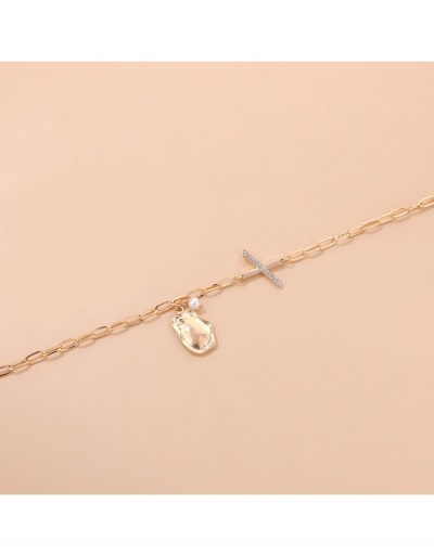 Replica  Simple Faux Pearl Letter X Single Short Necklace #799129 $4.08 USD for Wholesale