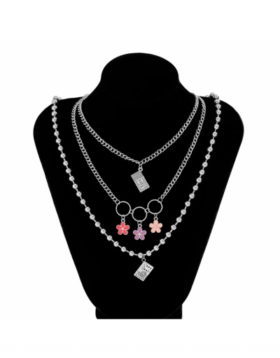 Replica Hip Hop Punk Style Iron Beads Chain Pendant Necklace Sets #799130 $7.25 USD for Wholesale