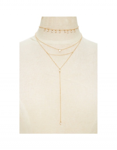 Replica  Fashion Simple Imitation Rhinestone Layer Pendant Collarbone Chain #799133 $4.95 USD for Wholesale