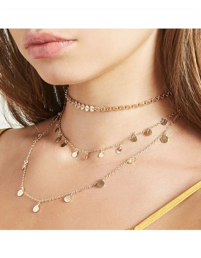  Fashion Retro Geometric Round Collar Two Group Necklace #799136 $6.63 USD, Wholesale Fashion Necklaces