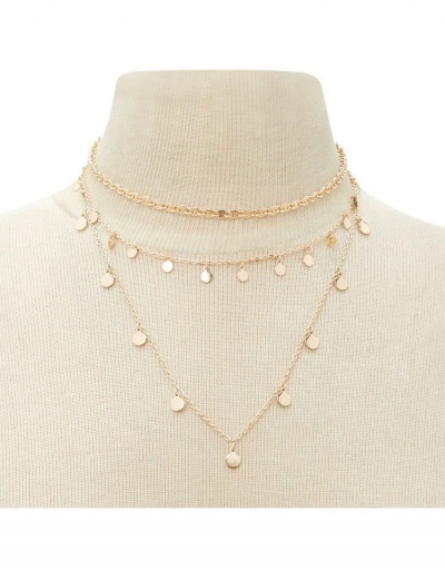 Replica  Fashion Retro Geometric Round Collar Two Group Necklace #799136 $6.63 USD for Wholesale