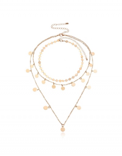 Replica  Fashion Retro Geometric Round Collar Two Group Necklace #799136 $6.63 USD for Wholesale