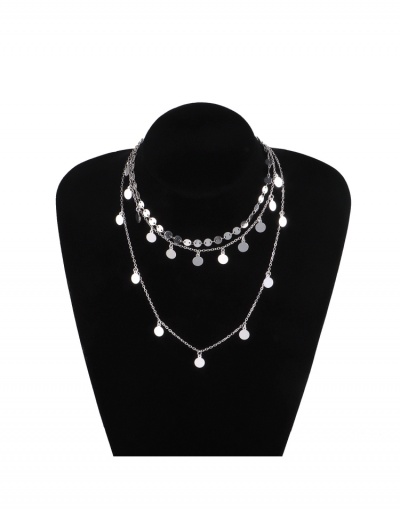 Replica  Fashion Retro Geometric Round Collar Two Group Necklace #799136 $6.63 USD for Wholesale