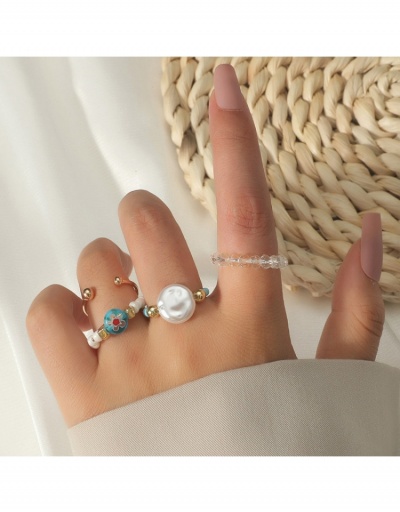 Fashion Flower Faux Pearl Ring Sets For Women #799139 $6.16 USD, Wholesale Fashion Earrings