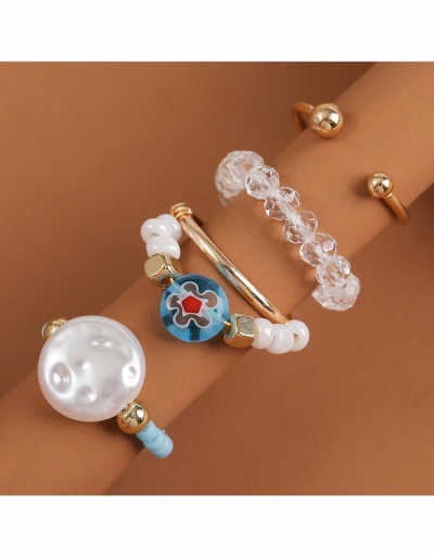 Replica Fashion Flower Faux Pearl Ring Sets For Women #799139 $6.16 USD for Wholesale