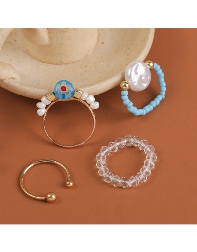 Replica Fashion Flower Faux Pearl Ring Sets For Women #799139 $6.16 USD for Wholesale