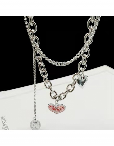 Replica  Pink Heart Minority Design Double Layer Collarbone Chain #799142 $5.98 USD for Wholesale