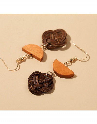 Replica  Simple Wood Woven Geometric Eardrop Female Earrings #799143 $5.75 USD for Wholesale