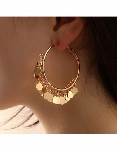 Alloy Material Golden Sequined Earrings For Ladies #799151 $6.98 USD, Wholesale Fashion Earrings