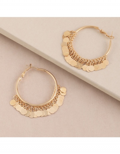 Replica Alloy Material Golden Sequined Earrings For Ladies #799151 $6.98 USD for Wholesale