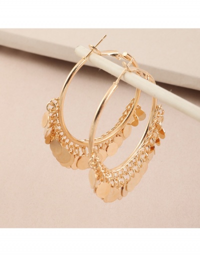 Replica Alloy Material Golden Sequined Earrings For Ladies #799151 $6.98 USD for Wholesale