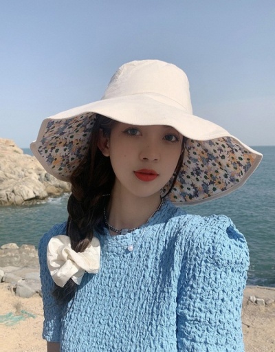  Korean Flower Two-sided Wear Sunscreen Fisherman's Hat #799155 $14.23 USD, Wholesale Fashion Hats