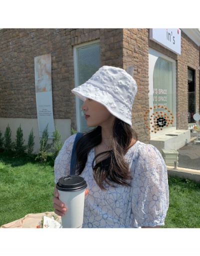  Korean Lace Flower Embroidered Pure Color Sunshade Hat #799157 $10.45 USD, Wholesale Fashion Hats