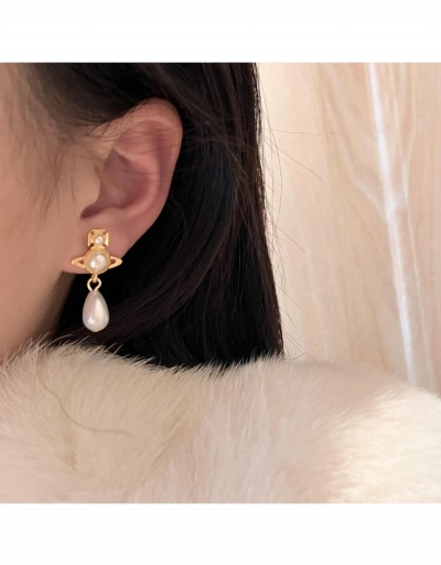 Replica  Fashion Faux Pearl Pendant Earrings For Ladies #799165 $8.40 USD for Wholesale