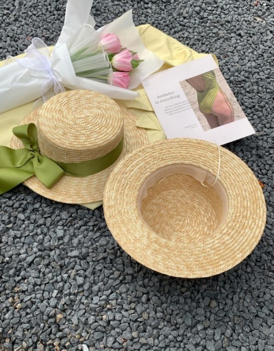 Replica  Summer Straw Bow Patch Beach Women Hat #799166 $21.25 USD for Wholesale