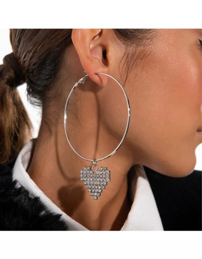 Replica Fashion Heart Shape Rhinestone Earrings For Ladies #799175 $12.74 USD for Wholesale