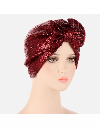 Replica Bow Sequined Turban Hat For Women #799184 $9.23 USD for Wholesale