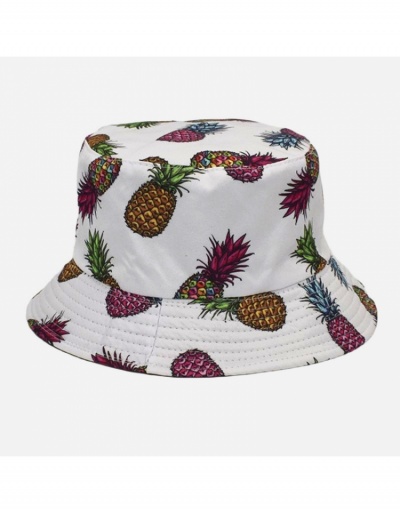 Cute Pineapple Pattern Black Bucket Hats #799189 $8.65 USD, Wholesale Fashion Hats