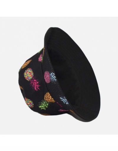 Replica Cute Pineapple Pattern Black Bucket Hats #799189 $8.65 USD for Wholesale