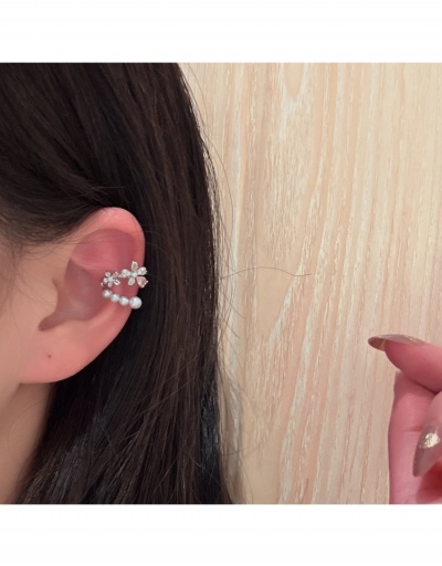 Replica  Faux Pearl Flower Rhinestone One Piece Earring #799190 $7.81 USD for Wholesale