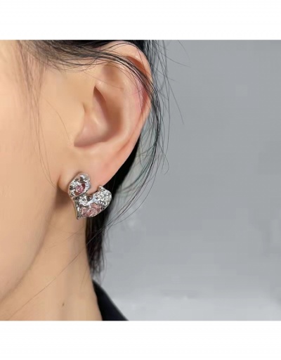 Replica New Heart Zircon Design Earrings For Women #799195 $4.40 USD for Wholesale