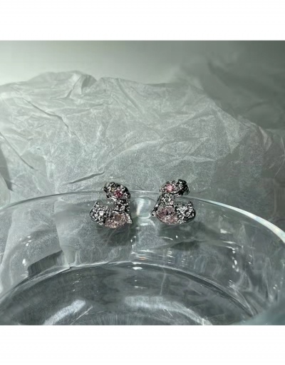 Replica New Heart Zircon Design Earrings For Women #799195 $4.40 USD for Wholesale