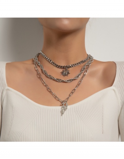  Metal  Retro Multi-layer Pendant Necklace #799210 $5.72 USD, Wholesale Fashion Necklaces