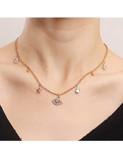 Replica  Simple Diamond Eye Pendant Necklace #799214 $4.59 USD for Wholesale