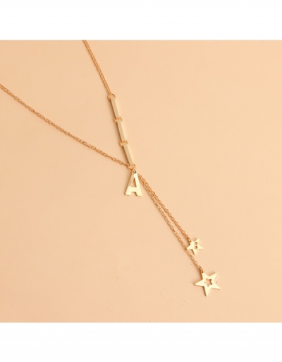 Replica  Simple Letter A Five-pointed Star Pendant Necklace #799216 $4.40 USD for Wholesale