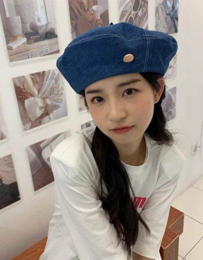 Replica Fashion Casual Denim Beret Hats For Women #799219 $12.01 USD for Wholesale