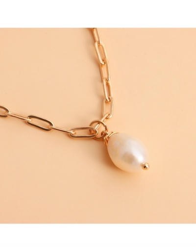 Replica  Punk Double Imitation Pearl Letter M Pendant Necklace #799220 $4.00 USD for Wholesale