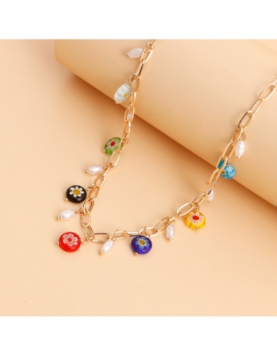 Replica  Minority Simple Circular Colorful Female Necklace #799224 $4.65 USD for Wholesale