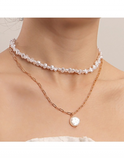  Fashion Simple Double-layer Faux Pearl Collarbone Chain #799229 $4.30 USD, Wholesale Fashion Necklaces